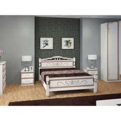 Кровать из массива Карина-5 200х90 Слоновая кость