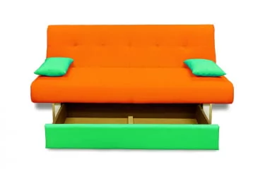 Диван с металлическими ножками MANGO 4 (2 категория) Оранжевый Зеленый
