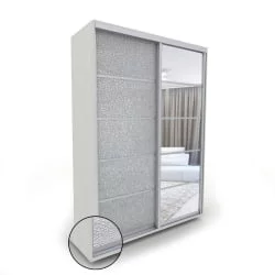 Шкаф-купе серый Акцент-Квадро КЛ 1200х600 Выбеленное дерево