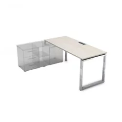 Стол рабочий, прямолинейный три опоры, левый GLOSS LINE НСТЛ-О.979 Ivory