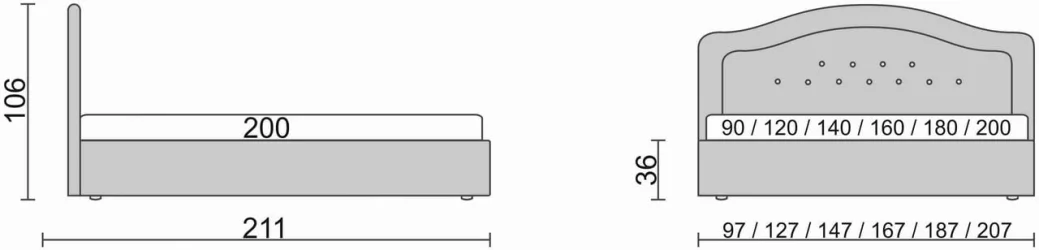 Кровать с мягким изголовьем Dream Бежевый