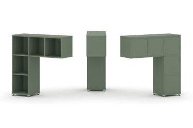 Надставка на стол низкая односторонняя + задняя стенка 5шт. CONCEPT CN.ONN-001 Кобо Белый металл