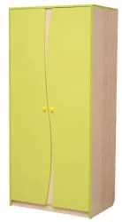 Шкаф 2-х дверный комбинированный Юниор-11.2 Дуб молочный/Синий