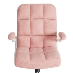 Кресло офисное Lugano Wh ткань teddy, розовый