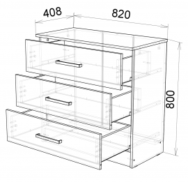 Детский комод Дуб вотан/Белый глянец