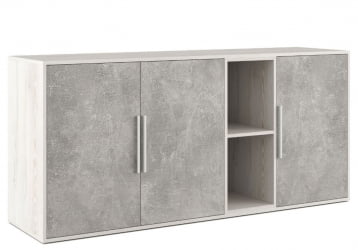 Шкаф низкий 3 створки, с нишей B-TONE BTN36152031 Сосна Бетон светлый