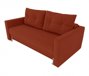 Диван Квадро с мягкими подлокотниками (Berhouse) Цвет фасада: Оранж Велюто 27; Тип: Прямой; Материал фасада: Металл/Велюр