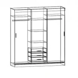 Двустворчатый гардеробный шкаф Лидер 3 Венге-дуб белфорд