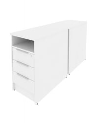 Тумба приставная двойная Metal System Б.ТП-2 Белый