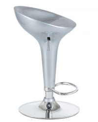 Стул барный DOBRIN BOMBA (серебряный металлик) 2 шт