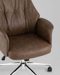 Кресло офисное TopChairs Neoma коричневый экокожа