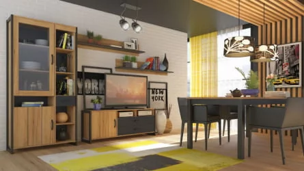 Тумба Техно ЛД.678.020.000 Дуб золотой/Чёрный