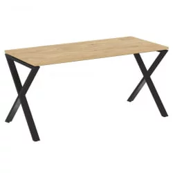 Стол рабочий LOFT VR.L-SRX-4.7 Металл черный Тиквуд светлый