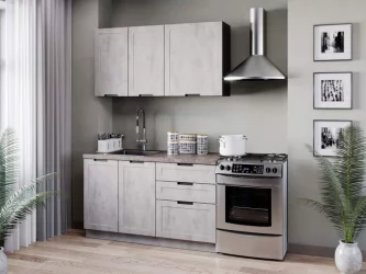 Тумба кухонная 800 с 2 ящиками ЛЮКС (4) Джамис ЛД 296.150.000.052 Черный Белый камень