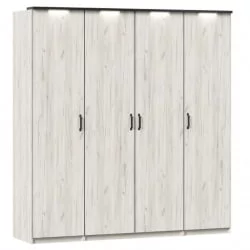 Шкаф четырехстворчатый Техно 12 Дуб Крафт белый