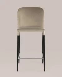 Стул полубарный Лори велюр Бежевый ножки металл