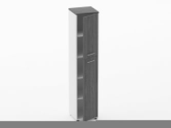 Шкаф 4 узкий закрытый Deka 10.19.14Пр Дуб Верцаска/Белый