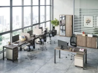 Стол эргономичный правый на металлоопорах New Line NLN36322534 Дуб шамони темный