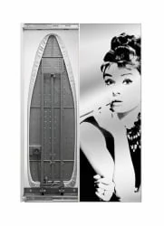 Настенный шкаф Iron Slim Print (правый, купе) Беленый дуб