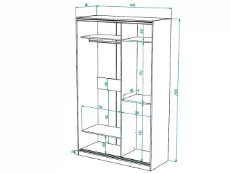 Белый шкаф-купе с зеркалом Виктория 1400х584х2300, Белый 14ДЗЗЗДЗЗЗ-ПШ-Б 310-144