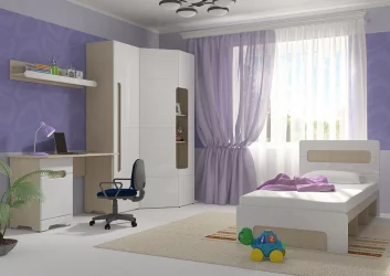 Детский стол Палермо-3 Юниор Ясень шимо светлый Белый глянец