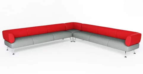 Диван металл Вейт №3 Серый/Красный