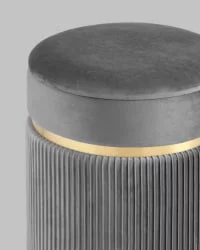 Банкетка Миранда с ящиком велюр Серый