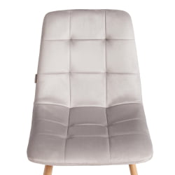 Стул CHILLY (mod. JSC-220) Велюр/металл , 44,5х52,5х88 см, Light grey (светло-серый) HLR14 / натуральный