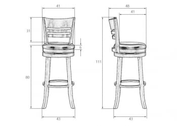 Стул барный DOBRIN WILLIAM BAR (шоколад, кремовый) 2 шт