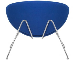 Кресло дизайнерское DOBRIN EMILY (синяя ткань AF6, хромированная сталь) 2 шт