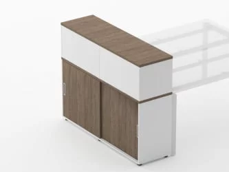 Тумба комбинированная высокая для рабочего модуля Deka 9.04.145 Дуб Верцаска/Белый