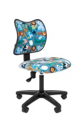 Детское кресло CХАИРМАН ТИН (Кидс) 102 черный пластик Зоопарк / CHAIRMAN (Kids)