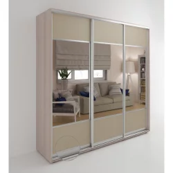 Шкаф-купе 3 двери с зеркалом Акцент-Дуэт КЛ 2100х600 Ясень шимо светлый