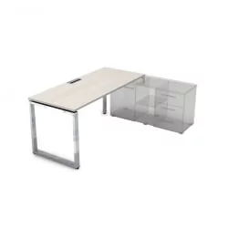 Стол рабочий, прямолинейный три опоры, правый GLOSS LINE НСТП-О.975 Ivory