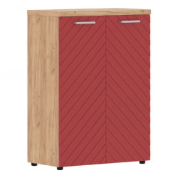 Шкаф с глухими средними дверьми и топом Torr LUX TLMC 85.1 Дуб Бофорд Красный