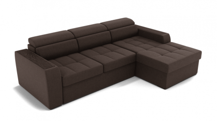 Диван Манчестер (ЗР) Цвет фасада: Коричневый; Тип: Левый/правый; Материал фасада: Металл/Велюр