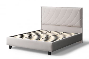 Кровать СОФИЯ 2000*1400мм (на опорах), велюр NEO 02 (бежевый), (б/основания, б/матраса)