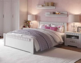 Полутороспальная кровать Прованс 120х200 Бодега белая Платина премиум