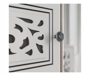 Комод Мадлен 07 Дуб сонома светлый Ясень белый Серебро