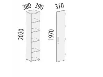 Стеллаж закрытый Альфа 61 134 Ольха