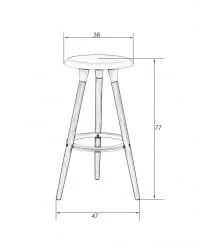 Табурет барный DOBRIN ROYCE Черный B-03