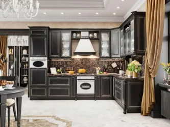 Шкаф кухонный 800 высокий Италия ЛД 275.466.000 Черный Дуб темный