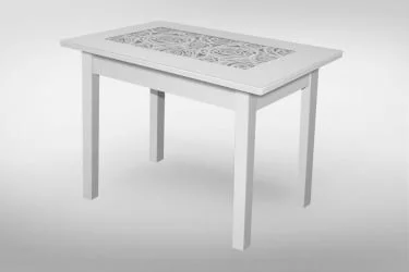 Стол обеденный Прямоуг. ажур ноги Мажор Р-15 белая ЛДСП белый