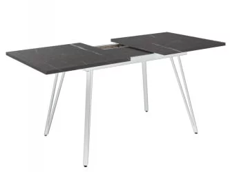 Стол раскладной Диего 140-180 white Мрамор графит