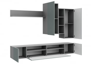 Стенка СКАНДИ НМ-001 БЕЛЫЙ/БЕЛЫЙ ГЛЯНЕЦ