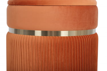 Пуф Миранда с ящиком велюр Оранжевый