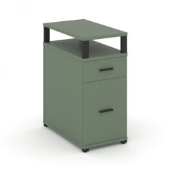 Тумба опорная/приставная с ящиком, распашным фасадом и надставкой CONCEPT CN.TGO-006 B/W Кобо Черный