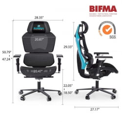 Эргономичное компьютерное кресло (для геймеров) Eureka TYPHON, Blue