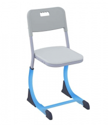 Стул ученический СМАРТЙ регулируемый по высоте (рост 5-7) Голубой/Серый / SMARTY