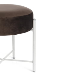 Банкетка AMBER металл, ткань, 41*41*40 см, темно-коричневый/белый